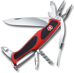 Складной нож VICTORINOX RangerGrip 74, 14 функций, 130мм, красный / черный [0.9723.c]