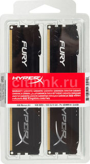 Модуль памяти KINGSTON HyperX FURY Black Series HX316C10FBK2/8 DDR3 - 2x 4Гб 1600, DIMM, Ret