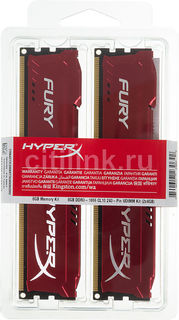 Модуль памяти KINGSTON HyperX FURY Red Series HX318C10FRK2/8 DDR3 - 2x 4Гб 1866, DIMM, Ret