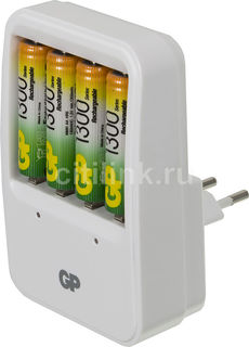 Аккумулятор + зарядное устройство GP PowerBank PB420GS130, 4 шт. AA, 1300мAч