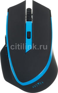 Мышь OKLICK 630LW оптическая беспроводная USB, черный и голубой