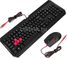 Комплект (клавиатура+мышь) A4 Q1100 (Q100+S2), USB, проводной, черный