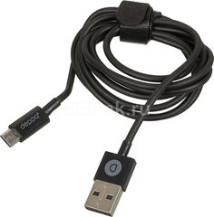 Кабель DEPPA microUSB - USB 2.0, 1.2м, черный [72103]