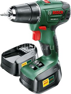 Дрель-шуруповерт BOSCH PSR 1800 LI-2, с двумя аккумуляторами [06039a3121]