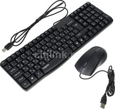 Комплект (клавиатура+мышь) RAPOO N1850, USB, проводной, черный