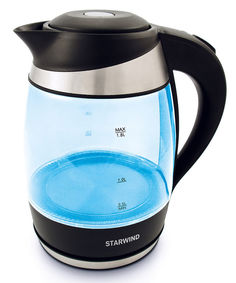 Чайник электрический STARWIND SKG2218, 2200Вт, голубой и черный