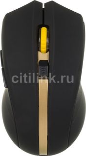 Мышь OKLICK 495MW оптическая беспроводная USB, черный и золотистый [gm-w-670]