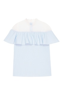 Голубая блузка с кружевом T Skirt