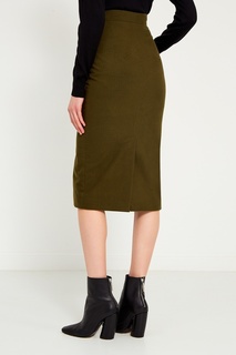 Зеленая юбка-миди с пуговицами T Skirt
