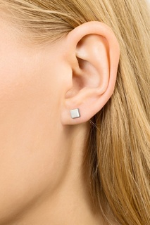 Квадратная серебряная серьга-пусета G-Metry Little Thing