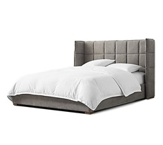 Мягкая кровать cube 200*200 (myfurnish) серый 220x100x215 см.