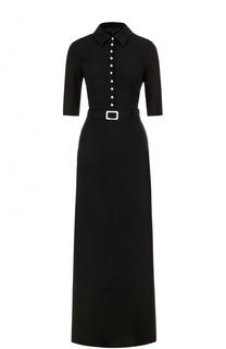 Шелковое платье-рубашка с коротким рукавом Tegin