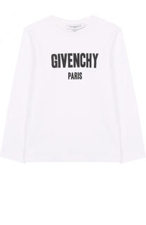 Хлопковый лонгслив с логотипом бренда Givenchy