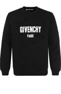Хлопковый свитшот с прозрачными вставками Givenchy