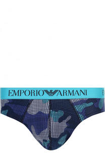 Хлопковые брифы с широкой резинкой Emporio Armani