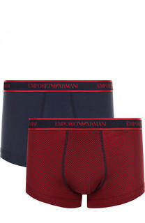 Комплект из двух хлопковых боксеров с широкой резинкой Emporio Armani