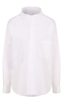 Хлопковая блуза свободного кроя с воротником-стойкой Yohji Yamamoto