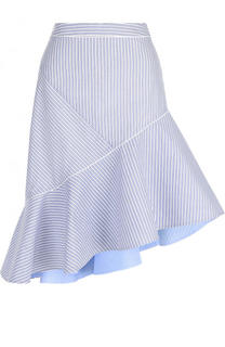 Хлопковая юбка асимметричного кроя в полоску Paul&amp;Joe