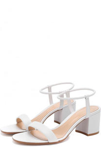 Кожаные босоножки на устойчивом каблуке Gianvito Rossi