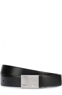 Кожаный ремень с металлической пряжкой HUGO