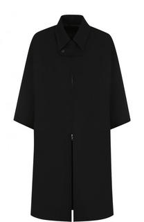 Однотонное шерстяное пальто свободного кроя Yohji Yamamoto