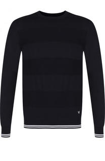 Хлопковый джемпер фактурной вязки Emporio Armani