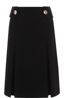 Однотонная юбка-миди с широким поясом Emilio Pucci
