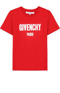 Хлопковая футболка с логотипом бренда Givenchy