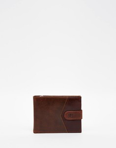 Кожаный бумажник с шевронным узором River Island - Коричневый