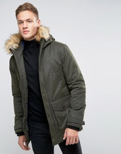 Парка с мехом на капюшоне Burton Menswear - Зеленый