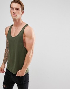 Зеленая свободная майка со спиной-борцовкой ASOS DESIGN - Зеленый