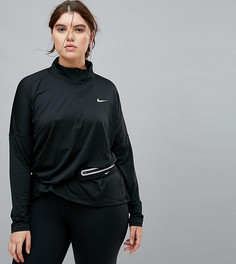 Черный топ на молнии Nike Plus Running Dry Element - Черный