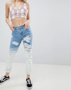 Рваные джинсы бойфренда с эффектом деграде Glamorous - Синий
