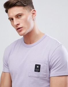 Фиолетовая футболка с логотипом на кармане G-Star - Фиолетовый