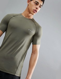 Обтягивающая футболка цвета хаки из быстросохнущей ткани ASOS 4505 - Зеленый