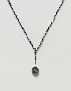 Черно-белое ожерелье с подвеской-монетой Icon Brand - Мульти