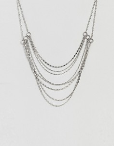 Ярусное ожерелье из цепочек ASOS DESIGN - Серебряный