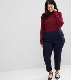 Льняные брюки-сигареты ASOS CURVE - Темно-синий