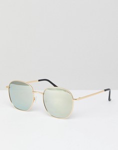 Золотистые круглые солнцезащитные очки Quay Australia Jazbell - Золотой