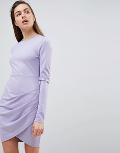 Трикотажное платье с длинными рукавами и запахом Ivyrevel - Фиолетовый