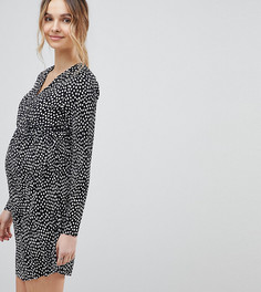 Плиссированное платье с запахом и принтом ASOS DESIGN Maternity - Мульти