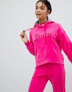 Худи с блестящим логотипом в готическом стиле Juicy Couture Black Label - Розовый