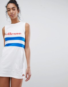 Полосатое платье в баскетбольном стиле с логотипом Ellesse Heritage - Белый