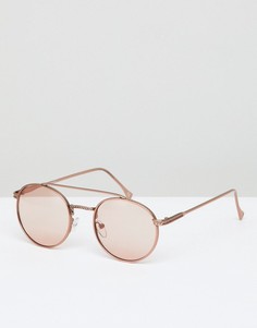 Солнцезащитные очки-авиаторы цвета розового золота ASOS DESIGN - Золотой