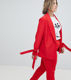 Приталенный блейзер с завязками на рукавах Lovedrobe - Красный