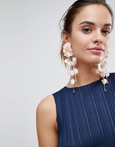 Броские серьги с цветочной отделкой ASOS DESIGN - Розовый