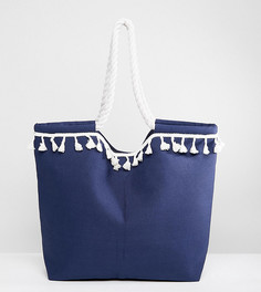 Темно-синяя пляжная сумка с отделкой South Beach - Темно-синий