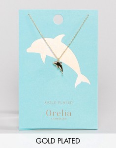 Ожерелье с подвеской в виде дельфина Orelia - Золотой