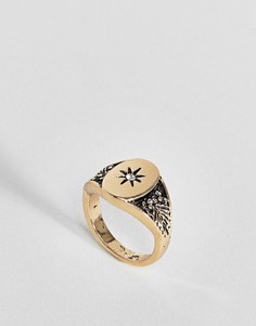 Винтажное кольцо на мизинец с печаткой ASOS DESIGN - Золотой