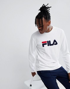 Белый махровый свитшот с логотипом Fila Black Line - Белый